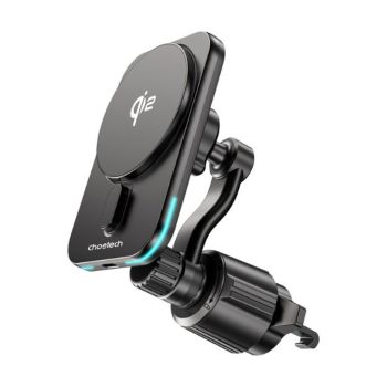 Carregador rápido carro certificado Qi2 Choetech, Preto