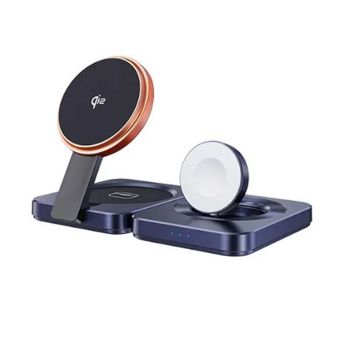 Carregador magnético rápido 3 em 1 Choetech, Preto