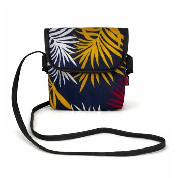 Carteira Tira-colo Capulana Feminina Modelo Tropical Azul