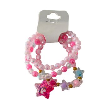 Pulseira Infantil Rosa Com Estrela