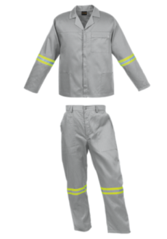 Uniforme com Faixa Reflectiva, Azul Royal-XL-Cinza