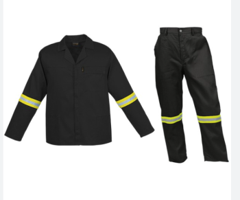 Uniforme com Faixa Reflectiva, Azul Royal-XL-Preto