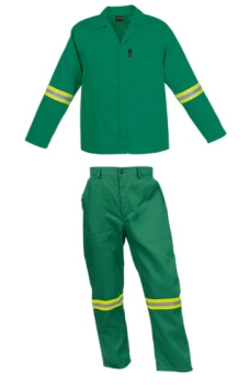 Uniforme com Faixa Reflectiva, Azul Royal-XL-Verde