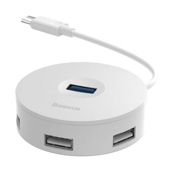 Adaptador USB Baseus Redondo com 5 Portas, 4 USB e 1 Micro USB