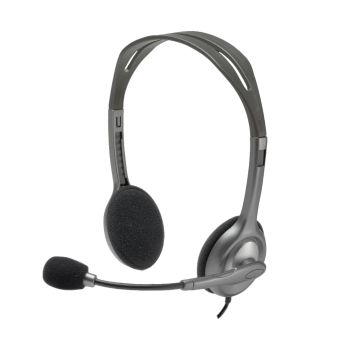 Headphones Microfone Logitech H110, Preto
