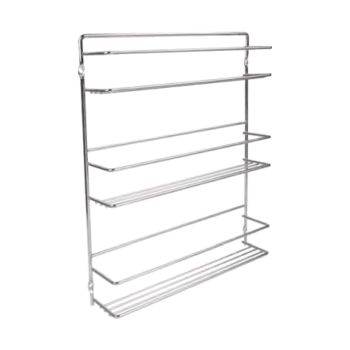 Porta Temperos Metálico Cromado, 3 Níveis