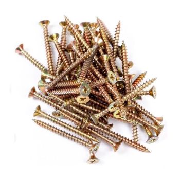 Parafuso Estrela Aço Zincado Amarelo 1000Un, 6x50mm