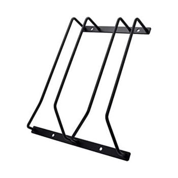  Suporte para Copos de Vinho Metálico, 2 Linhas, Preto