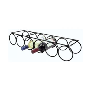 Suporte Para Garrafas Metálico, Preto, 6 Furos