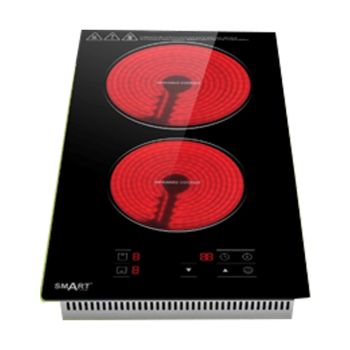 Placa Fogão SMART 2 Bocas de Cerâmica Elétricas 30cm Botões Digitais, 3000W