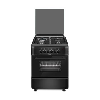 Fogão SMART 60*60 3 Bocas Gás + 1 Eléctrico Forno Eléctrico, Preto