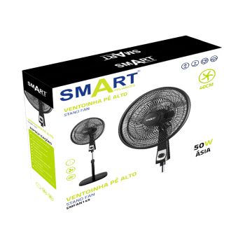 Ventoinha SMART Pé Alto 40Cm 50W Asia, Preto