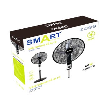 Ventoinha SMART Pé Alto 45Cm 60W America, Preto