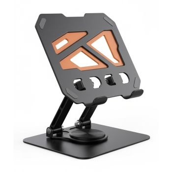 Suporte Stand Metálico Rotação 360° Tablet Smartphone, Preto