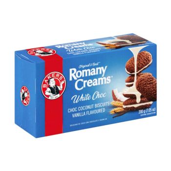 Bolachas Bakers Romany Creams Chocolate Branco, 200 g