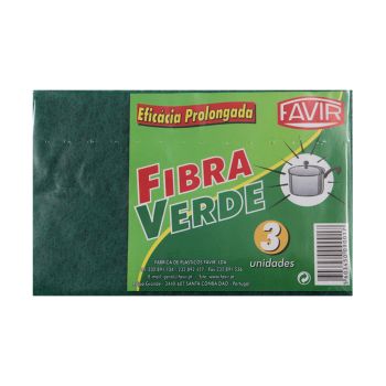 Esfregão Fibra Verde Favir, 3 un