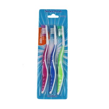Escova de Dentes Sencefresh Extra Clean, 3 un