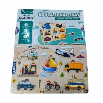 Quebra-Cabeça Educativo Veículos Madeira, DOMS