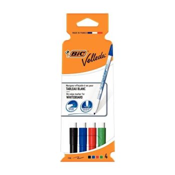 Marcador Bic Velleda Fine, 4 un
