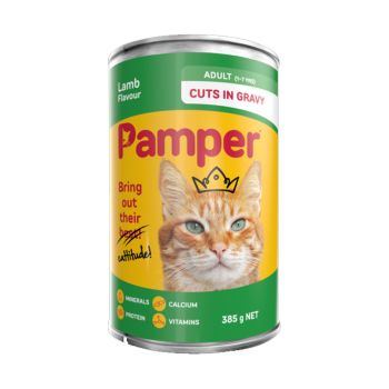 Comida para Gatos Pamper Lamb, 385 g