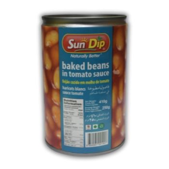 Feijão Manteiga Cozido em Molho de Tomate Sundip, 400 g