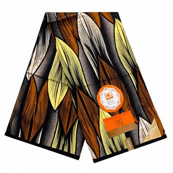 Capulana Africana Folhas Elegantes 100% Algod&atilde;o by PUSHTI