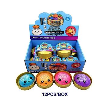 Brinquedo Squishy Bao Bun Mystery Colorido, Sortido