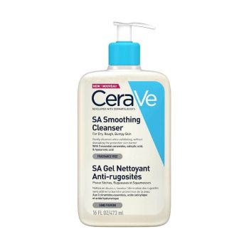Gel de Limpeza SA Smoothing CeraVe para Pele Seca, Áspera e Irregular, 473ml