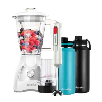 Super Oferta Decakila #4: Liquidificador 1.5 L, Varinha Mágica 60W e Garrafa Térmica 946 ml