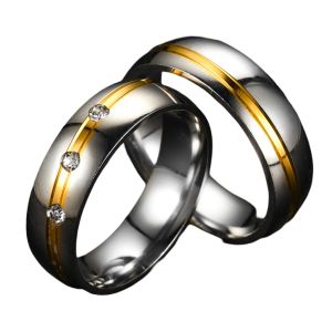 Alianças de Aço Inoxidável 29111 Silver-Gold, Tamanho Variável