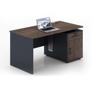 Mesa de Escritório 1003Z, Castanho Escuro