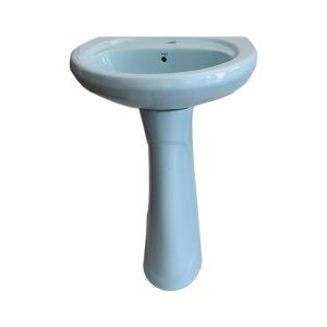 Lavatório com pedestal em mineral fundido TWZ312 - 50 x 35 x 85 cm - cor  seleccionável