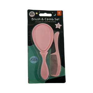 Conjunto Infantil Baby Essentials Escova e Pente 0+, Rosa