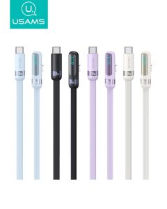 Cabo USAMS US-SJ652 PD30W Type-C para Iphone com Tela Digital - Wind Series 1.2m, Branco