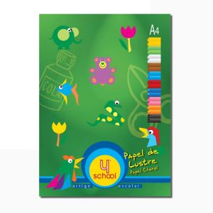 Bloco de Papel Lustre 4School A4, 20 Folhas