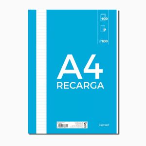 Recarga de Folhas A4 4School Pautado 100g, 100 Páginas