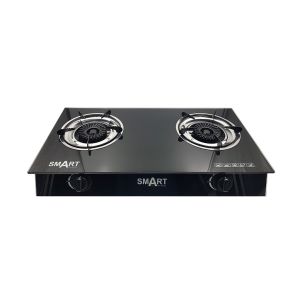 Fogão Gás SMART 2 Bocas 7 mm Vidro, Preto