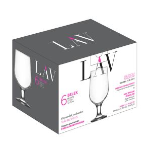 Jogo 6 Taças Cerveja Belek LAV, 380 ml