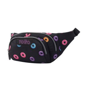 Pochete Totto 2 Compartimentos, Preto Estampa