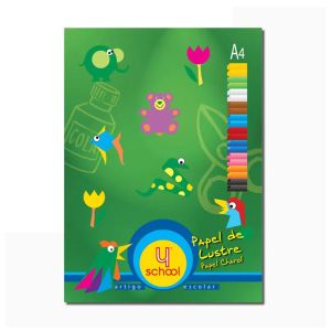 Bloco de Papel Lustre 4School A4, 20 Folhas