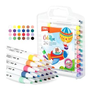 Caneta Acrílica Deli Ponta Média, 24 Cores