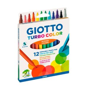Caneta de Feltro Giotto Ponta Fina, 12 Cores