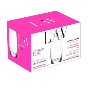 Jogo 6 Copos Sumo Adora LAV, 390 ml