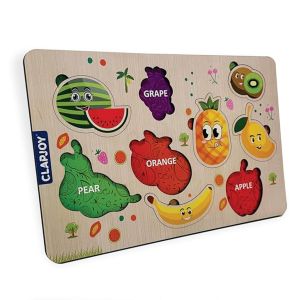 Puzzle Educativo de Frutas em Madeira Doms Clapjoy