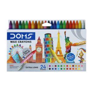 Crayon de Cera Extra Longo DOMS, 24 Cores