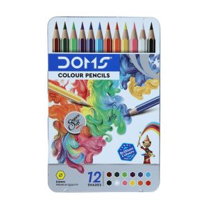 Lápis de Cor DOMS Flat Tin Box, 12 Cores