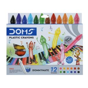 Crayon Plástico DOMMY Mate DOMS, 12 Cores