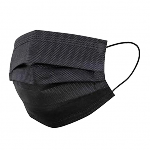 Máscaras Cirúrgicas Descartáveis Pretas, 50 un
