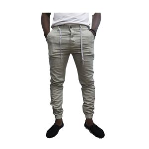 Calças Joggers de Linho AIIZ, Cinza