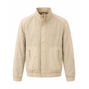 Jaqueta Bomber Masculina Senlindidai, Beige